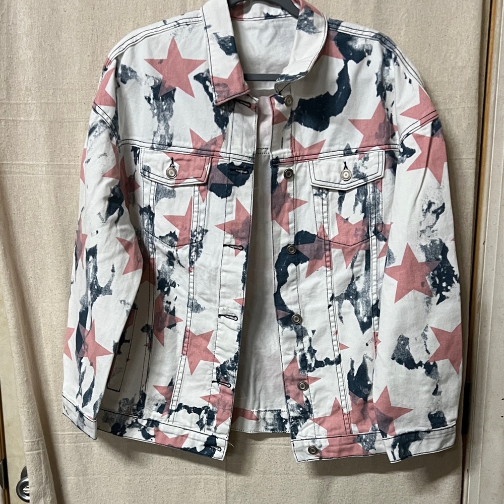Star Pattern Denim Jacket
